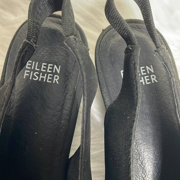 Eileen Fisher Black Suede Slingback Heels - Picture 5 of 8